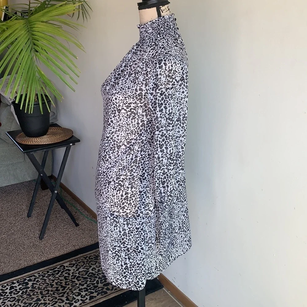 Anthropologie Bailey 44  Leopard Print Black White Dress Size 2 - Picture 8 of 12